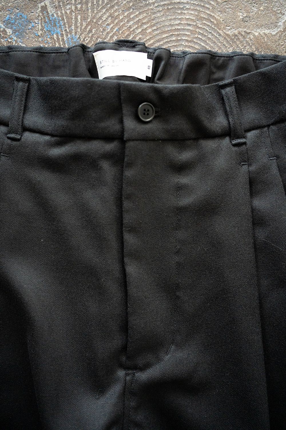 【25AW】ウールサキソニーイージースラックス(BLACK)