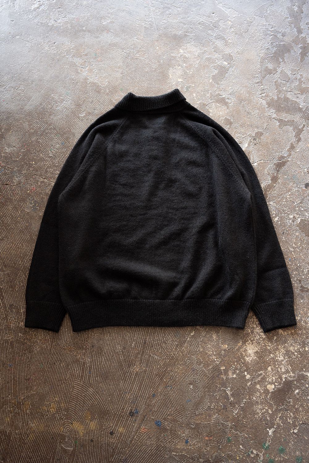 【26AW】モヘア混10Gニットポロ(BLACK)
