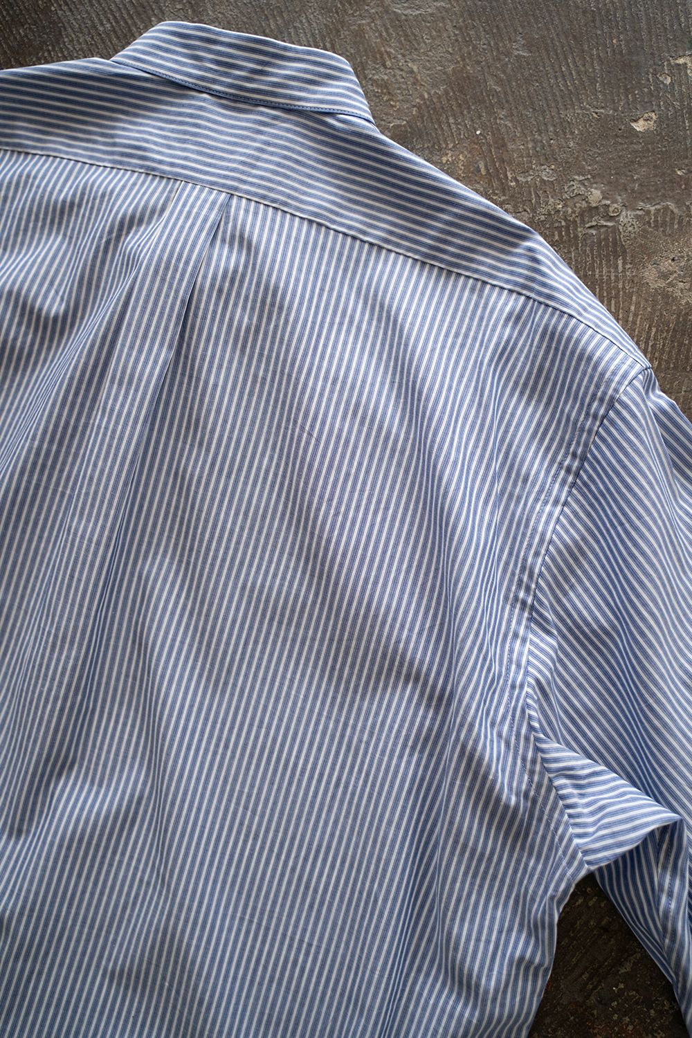 【ラスト1点】【25SS】極小襟ストライプシャツ(NAVY)