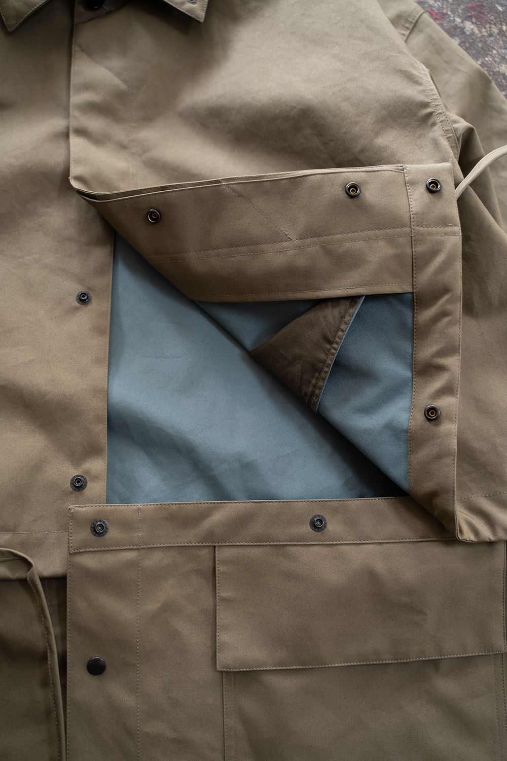 【ラスト1点】【25AW】Cotton Typewriter 2WAY Coat/コットンタイプライター2WAYコート(KHAKI BEIGE)
