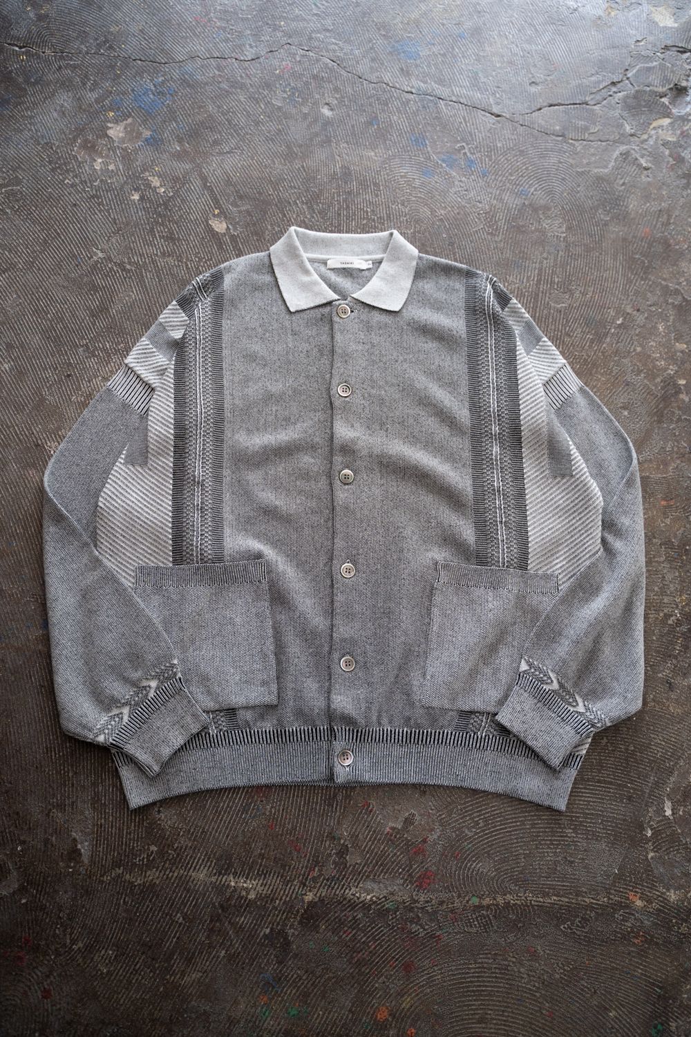 【26SS】Kokuu Collar Cardigan(MIX GRAY)