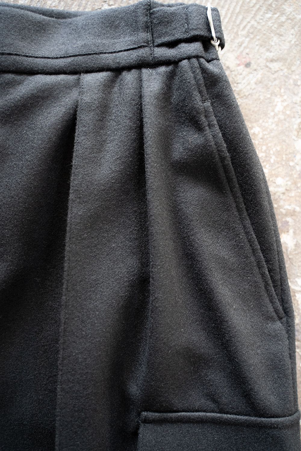 【ラスト1点】【22AW】2-Tack Flannel Cargo Pants/2タックフランネルカーゴパンツ(BLACK)