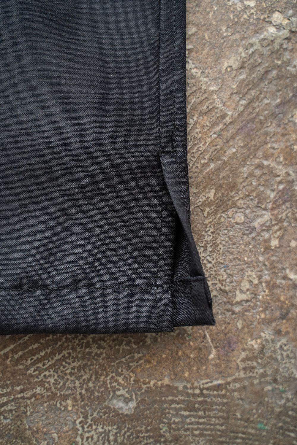 【ラスト1点】【24SS】ウール混オープンカラー半袖シャツ(BLACK)