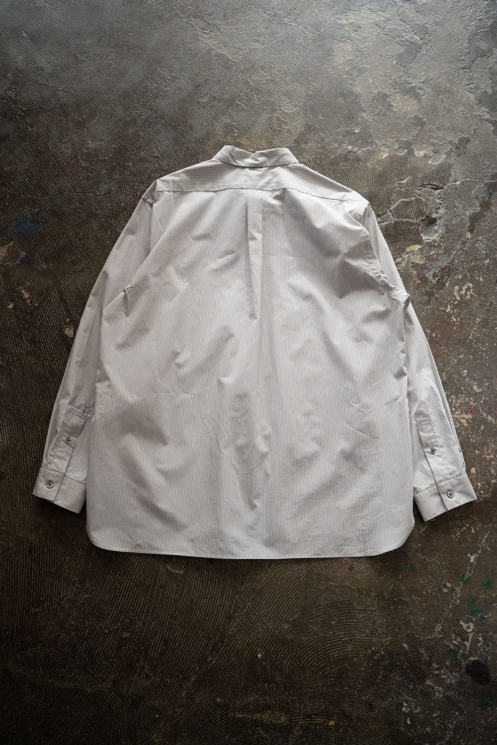 【ラスト1点】【24AW】ブロードレギュラーカラーシャツ(GRAY STRIPE)