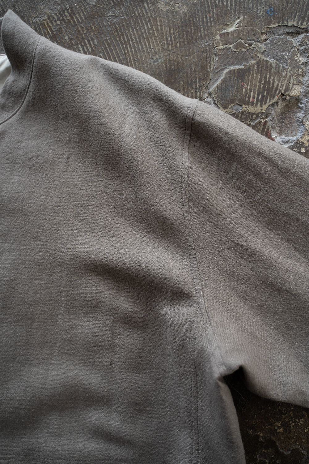 【ラスト1点】【24AW】リネン×ウールスタンドカラーブルゾン(TAUPE)