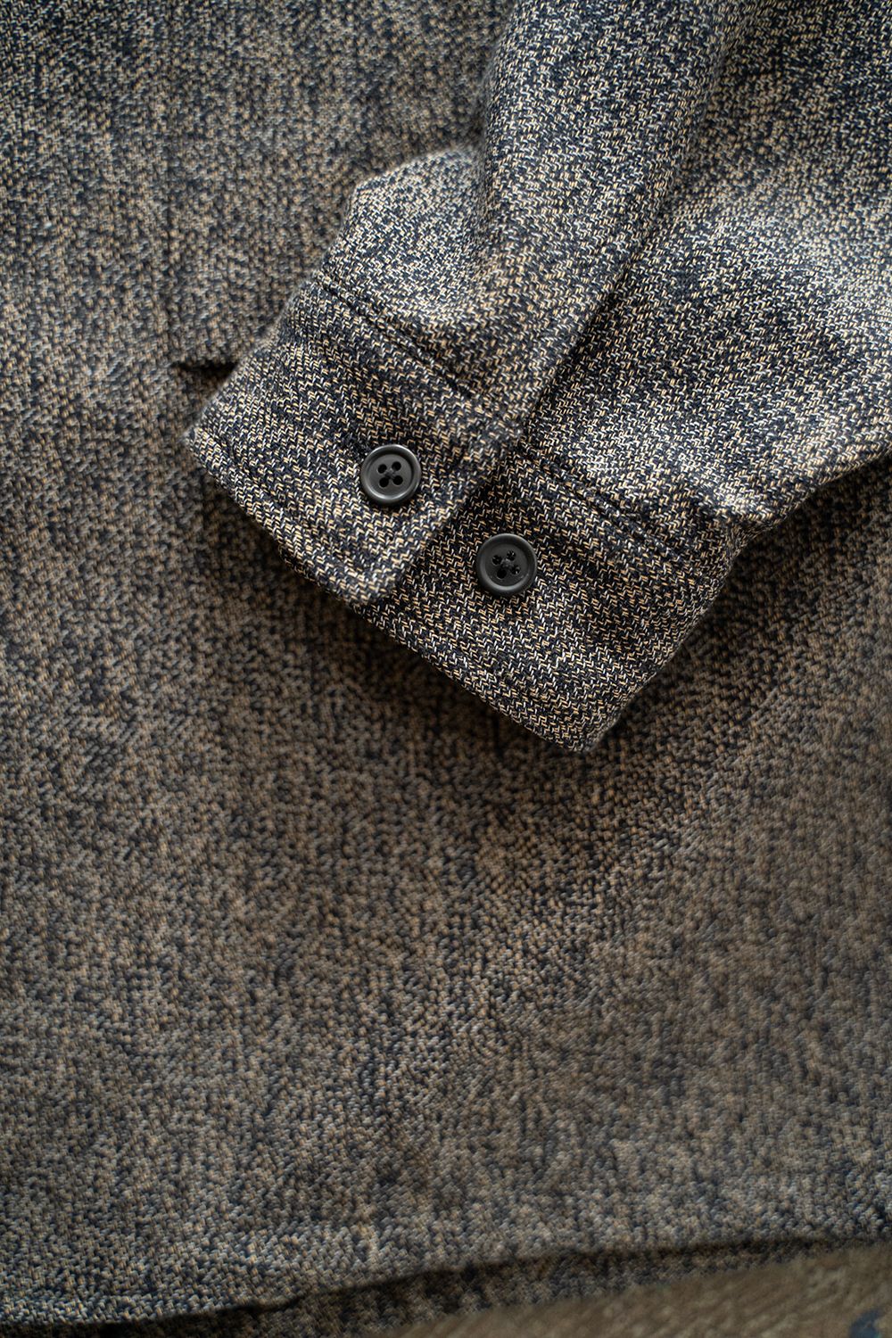 【ラスト1点】【23AW】綿ツイルコーチシャツブルゾン(MELANGE NAVY)
