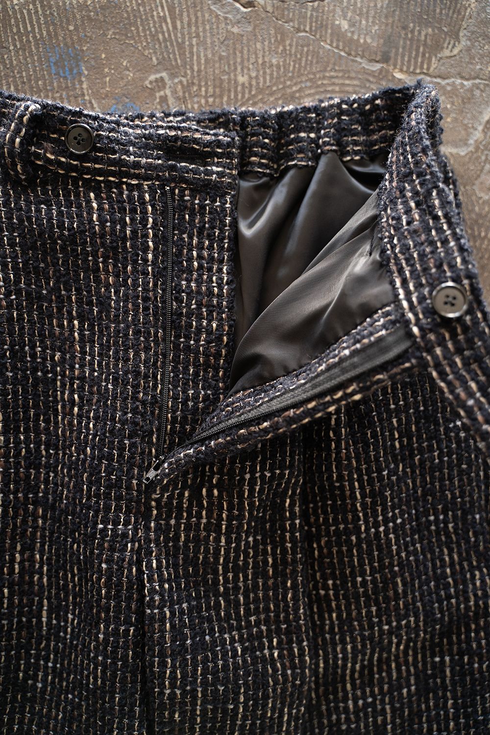 【ラスト1点】【24AW】Loop Tweed Tapered Pants/ループツイードテーパードパンツ(BLACK)