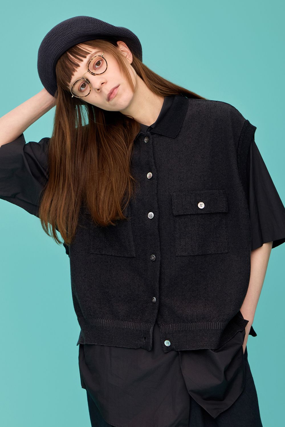 【26SS】Haoto collar Vest(BLACK)