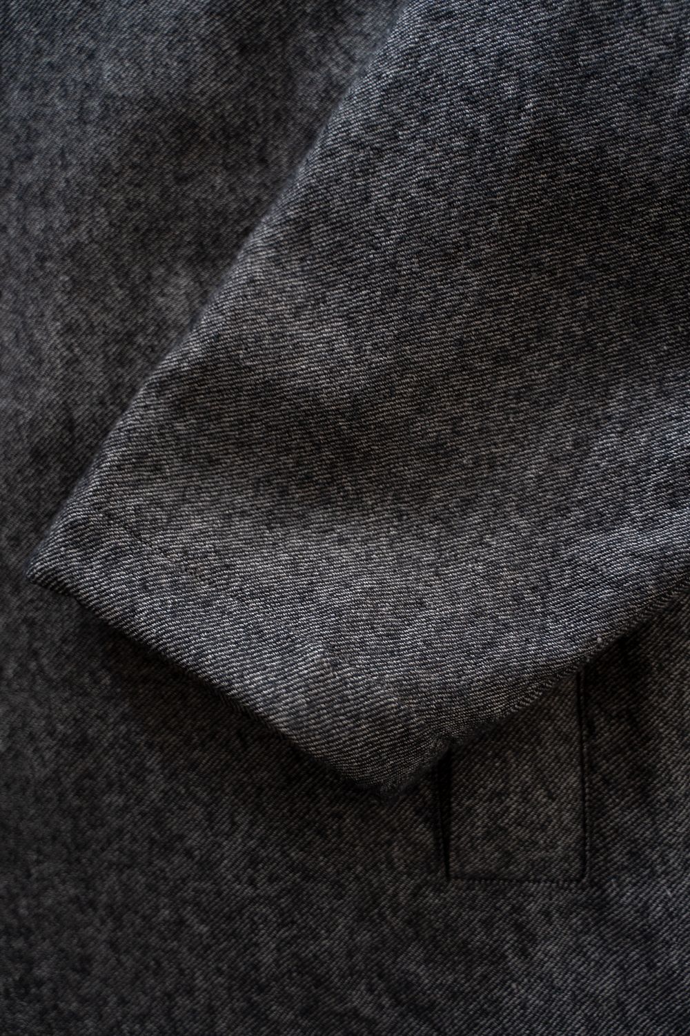 【26AW】ウール×リネンステンカラーコート(MELANGE GREY)