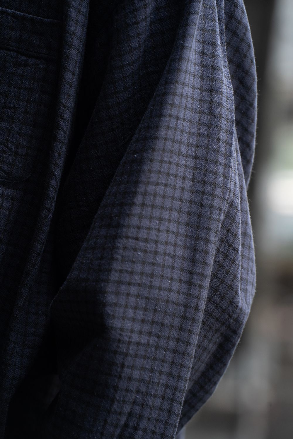 【ラスト1点】【25AW】Cotton Wool Silk Flannel Check Shirts(PURPLE×BLACK)