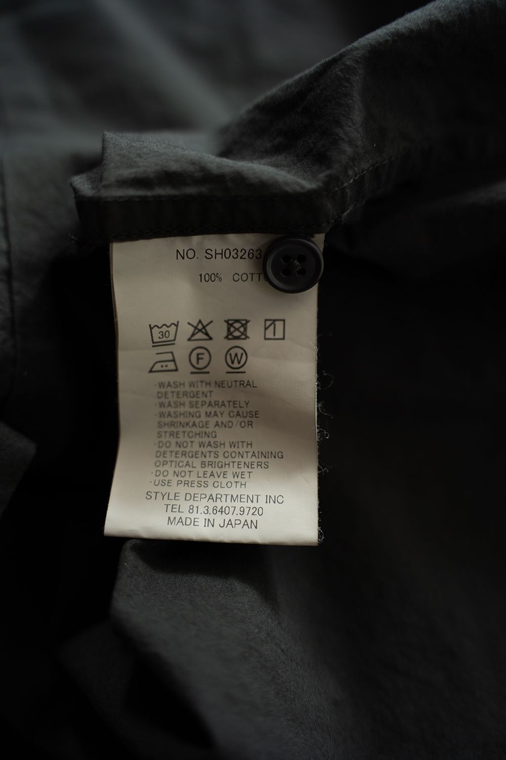 【26AW】ガーメントダイバンドカラーオーバーシャツ(INK BLACK)