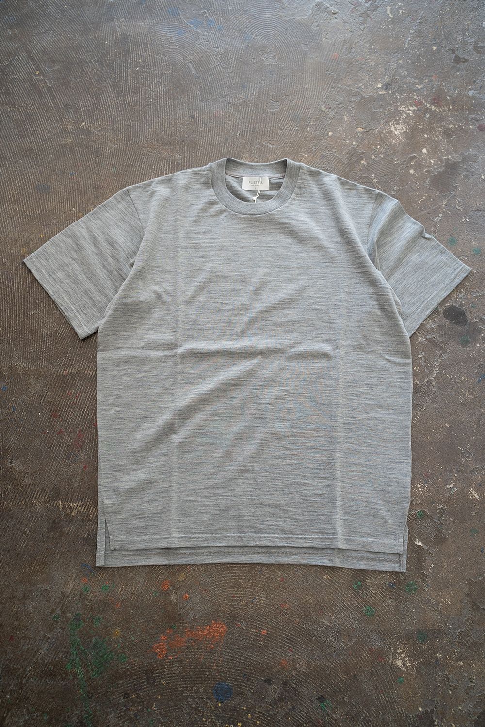 【ラスト1点】Washable Wool S/S Side Slit/ウォッシャブルウールTシャツ( HEATHER GRAY)
