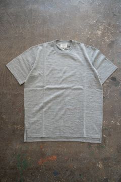 【ラスト1点】Washable Wool S/S Side Slit/ウォッシャブルウールTシャツ( HEATHER GRAY)