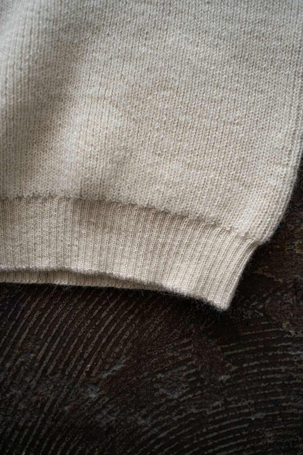 【ラスト1点】【24AW】アルパカ片畦編みカーディガン(IVORY)