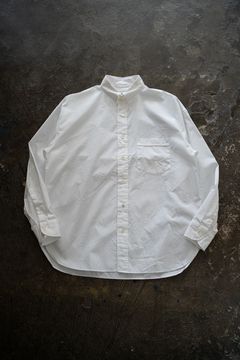 【24SS】Fine Cotton Tab Collar Shirt/ ファインコットンタブカラーシャツ(WHITE)