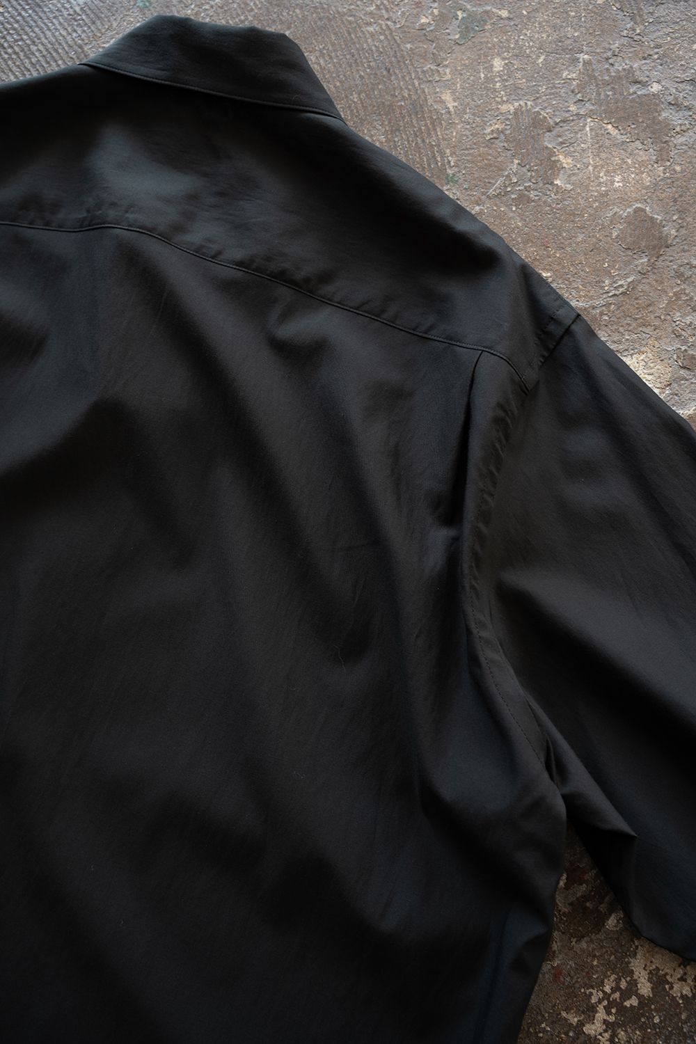 【26SS】キュプラ×コットンプルオーバーシャツ(INK BLACK)