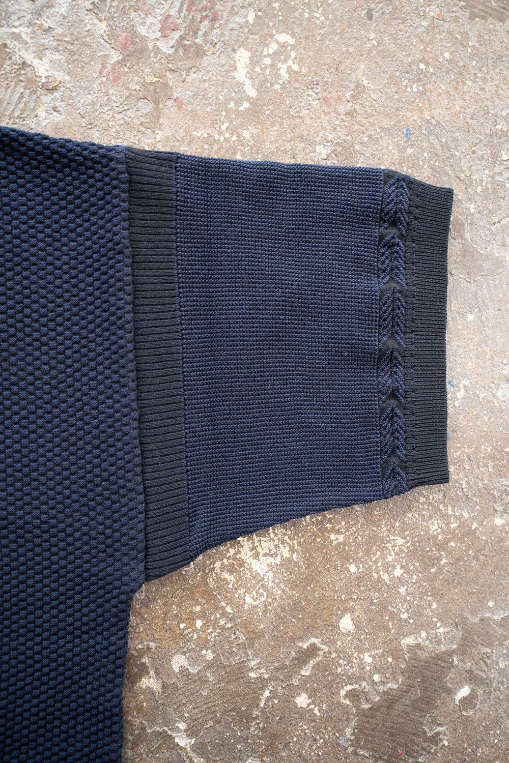 YASHIKI - 【ラスト1点】【23SS】Tsubomi Knit Polo(NAVY) | Salty