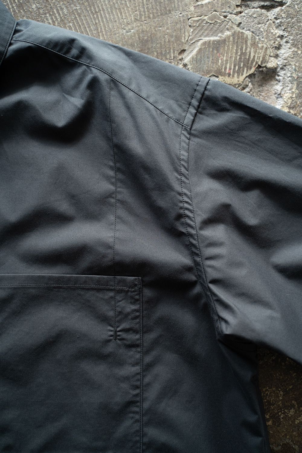 【ラスト1点】【25SS】コットンシルク半袖シャツ(CHARCOAL)