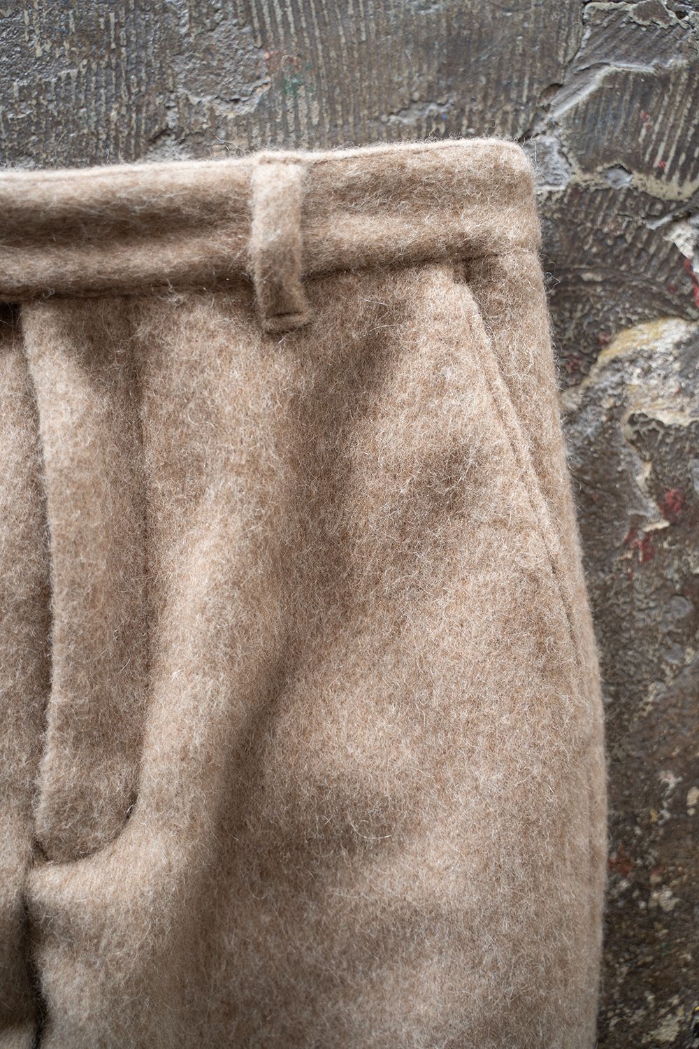 【ラスト1点】【25AW】Mohair Shaggy Tapered Pants/モヘアシャギーテーパードパンツ(BEIGE)