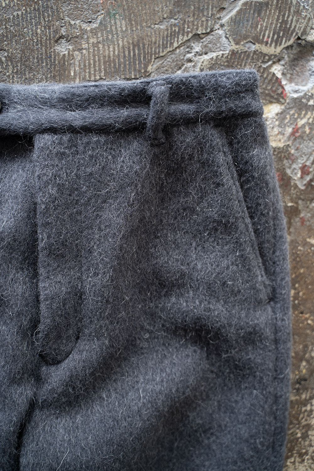【25AW】Mohair Shaggy Tapered Pants/モヘアシャギーテーパードパンツ(CHARCOAL)