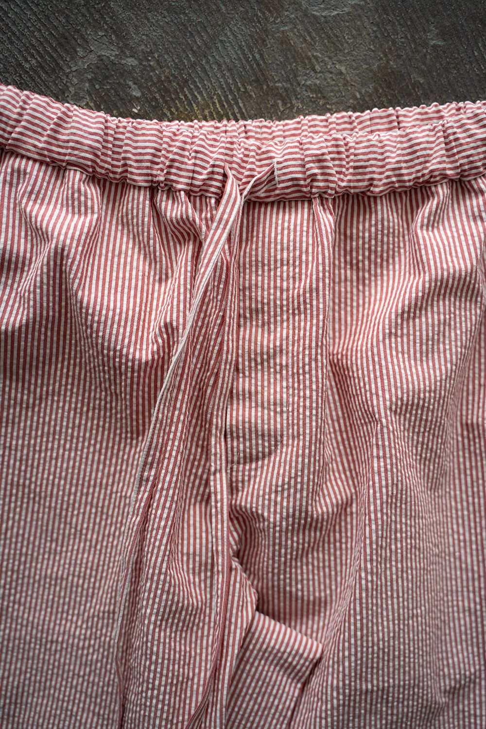 【25SS】"nite game"pajama(seersucker RED STRIPE)【ユニセックス】【セットアップ】