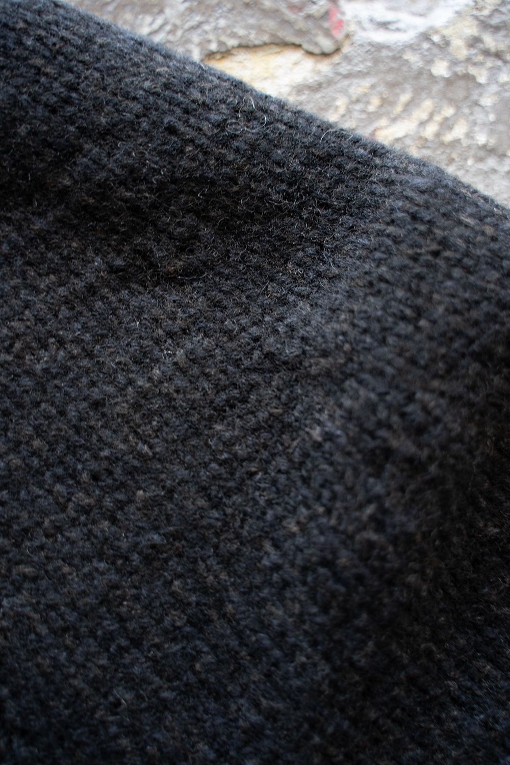 yak/lambs multi ply HAND KNITTING yoke top turtle neck sweater(DARK NAVY)
