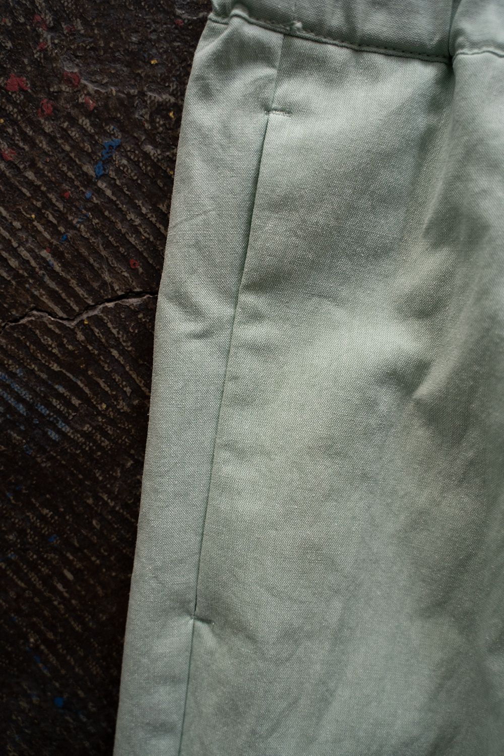 【ラスト1点】【23SS】T/C Chambray Shorts/ポリエステルコットンシャンブレーショートパンツ(GREEN)