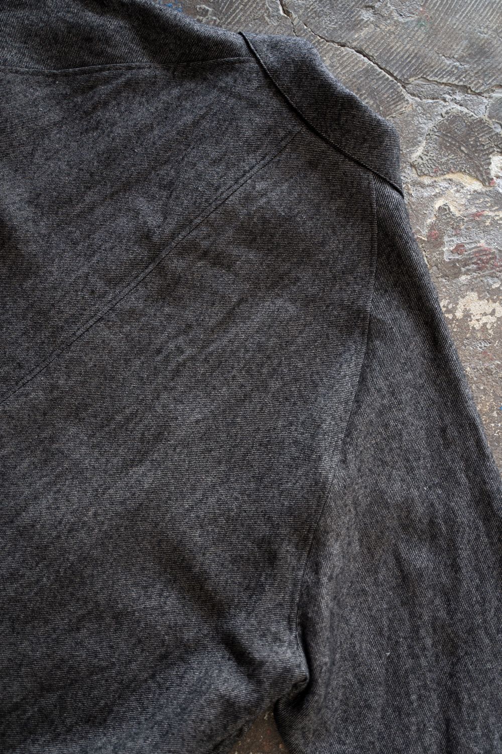 【26AW】ウール×リネンステンカラーコート(MELANGE GREY)