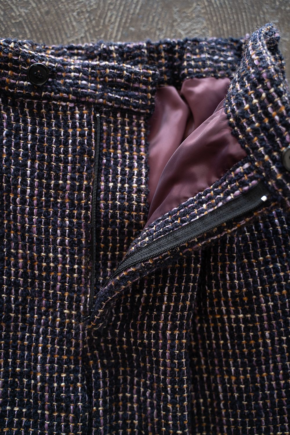 【ラスト1点】【24AW】Loop Tweed Tapered Pants/ループツイードテーパードパンツ(PURPLE)