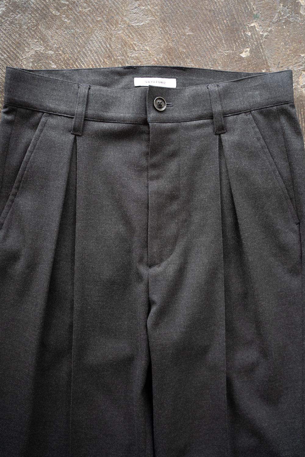 【25AW】2-Tack Slacks/2タックスラックス(CHARCOAL)