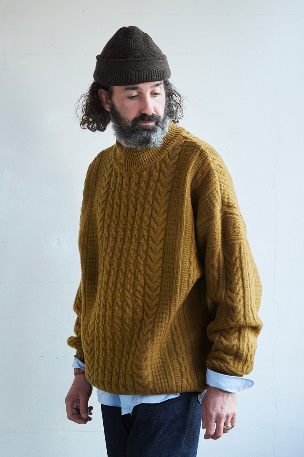 YASHIKI - 【ラスト1点】【21AW】Kinshu High Neck Knit(OCHER) | Salty