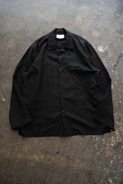 【26SS】セルロース×ラミーオープンカラーシャツ(BLACK)