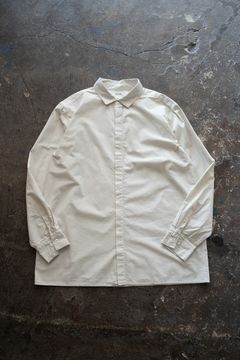強撚OCブロードシャツ(ベンガラ白)