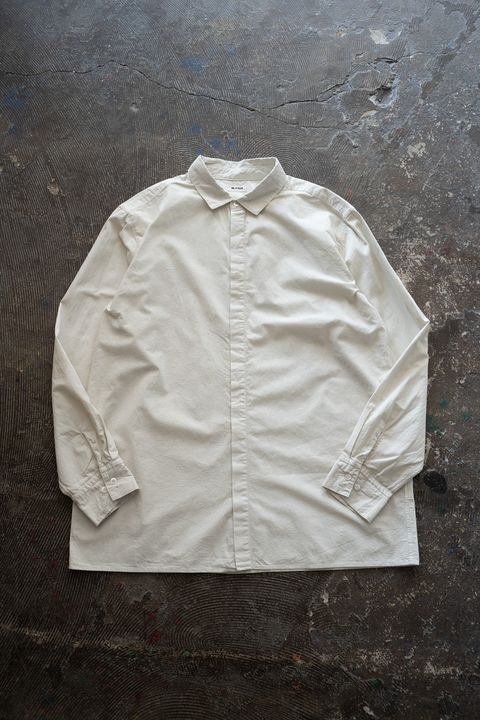 強撚OCブロードシャツ(ベンガラ白)
