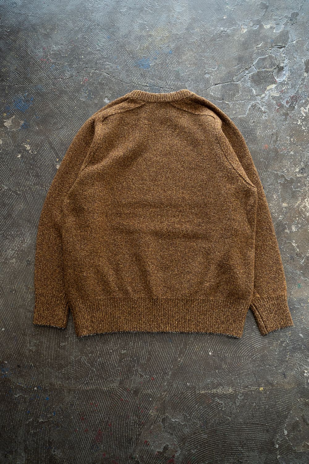 【ラスト1点】Yak/Shetland wool/Nep crew neck sweater(CURRY)