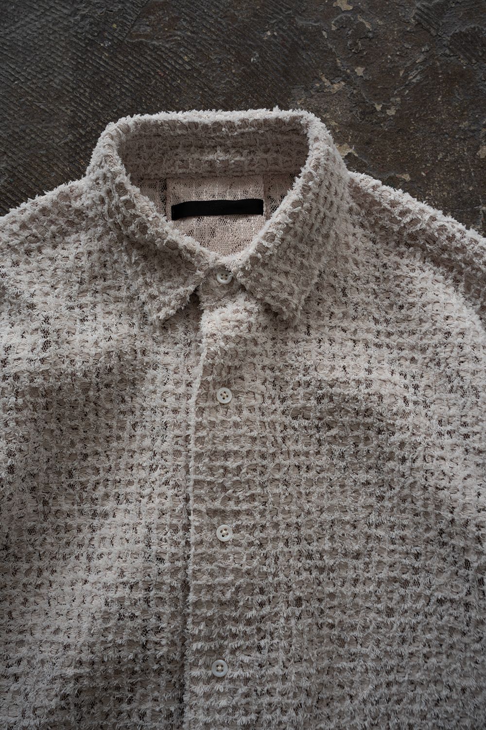 【ラスト1点】【26SS】Feather Lace Shirt/フェザーレースシャツ(ECRU)