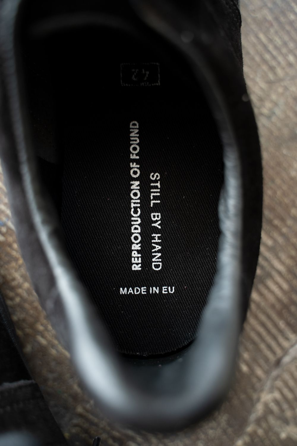 【25AW】REPRODUCTION OF FOUND×STILL BY HANDスウェードスニーカー(BLACK)