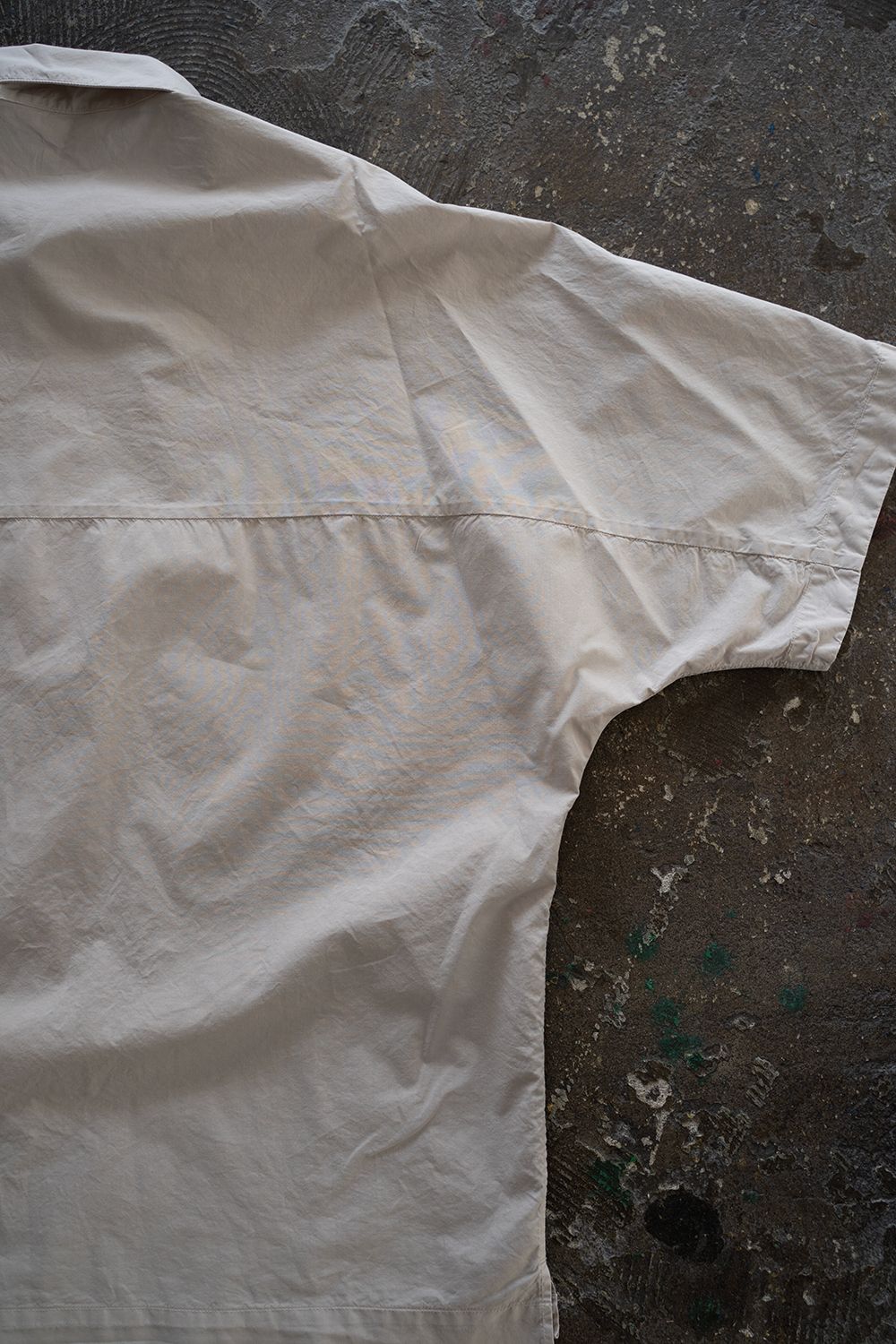 【ラスト1点】【23SS】シルク混半袖ヨークスリーブシャツ(LIGHT GRAY)