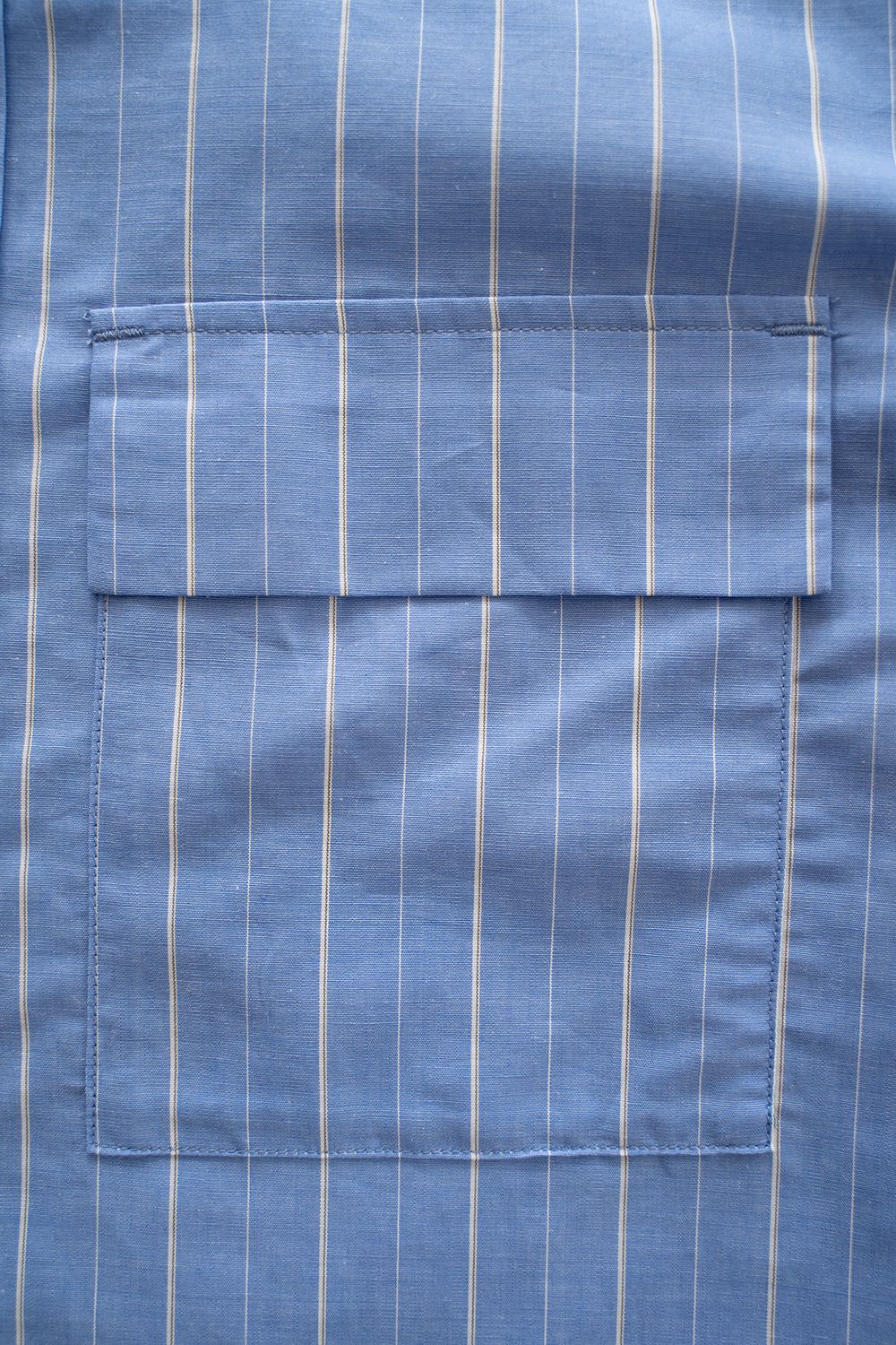 【26SS】コットン×ラミーオーバーサイズシャツ(BLUE STRIPE)