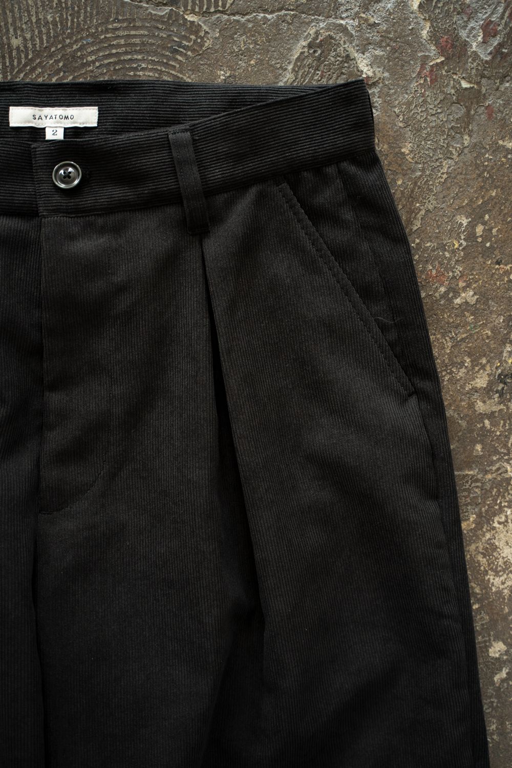 【ラスト1点】【26AW】2-Tack Corduroy Baggy Trousers/2タックコーデュロイバギートラウザーズ(BLACK)