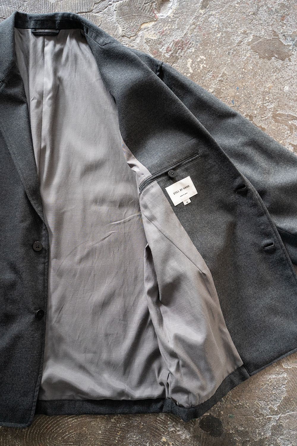 【ラスト1点】【22AW】ウールタッサージャケット(CHARCOAL)
