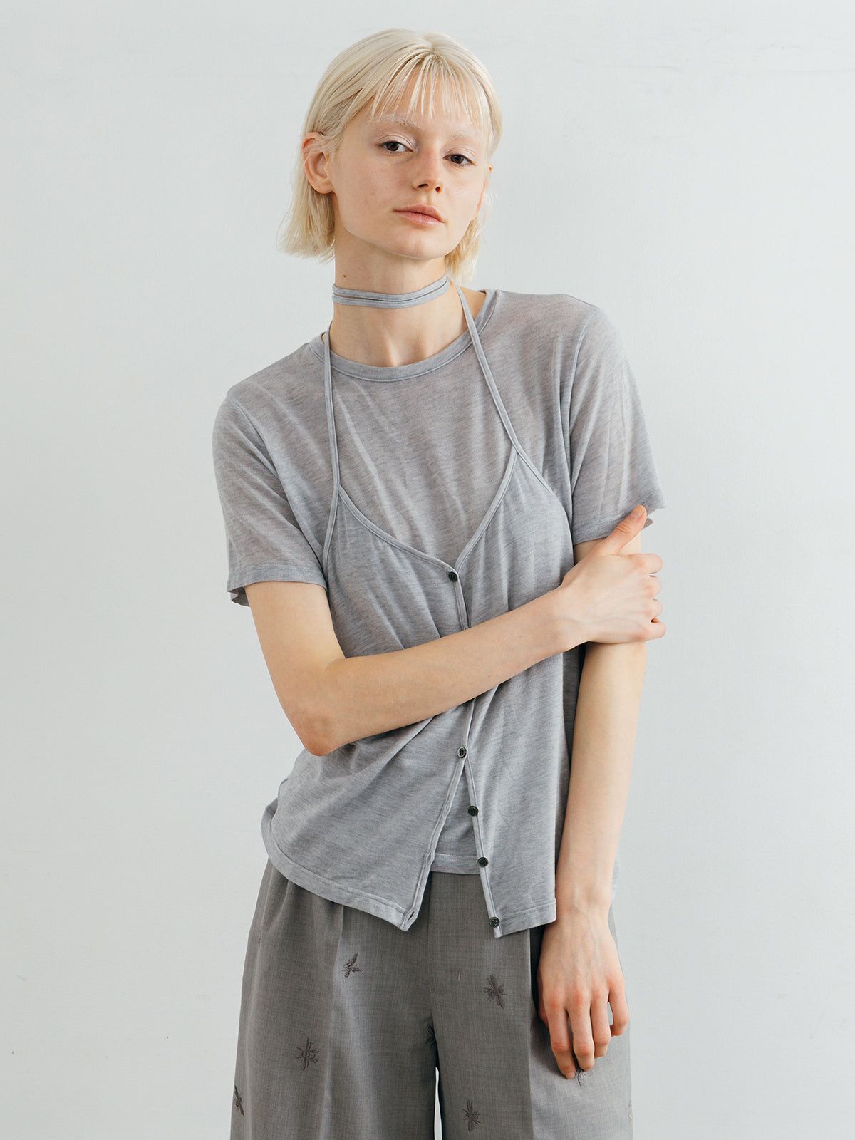レイヤードカットトップス (グレー) LAYERED CUT TOPS (Gray) /  26SS