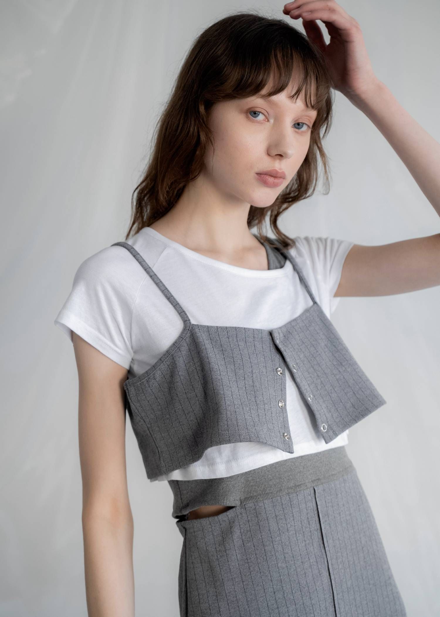 レイヤード3ピース ワンピース (ミックス) asymmetry layered 3 piece stripe OP (Mix) /  26SS