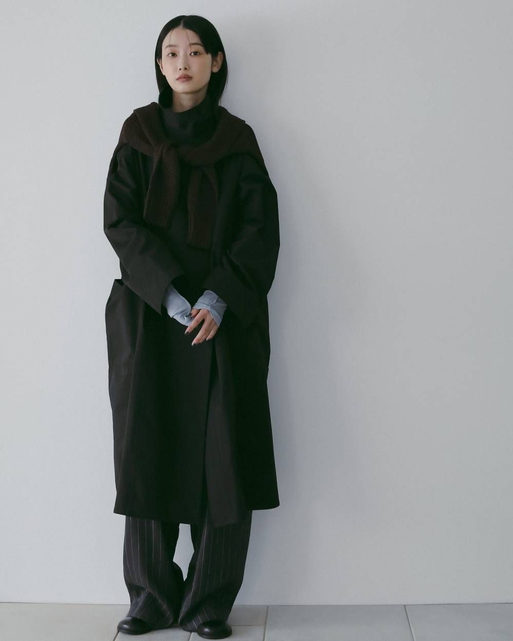 Standcollar Long Coat (Black) / スタンドカラー ロングコート (ブラック) / 26SS