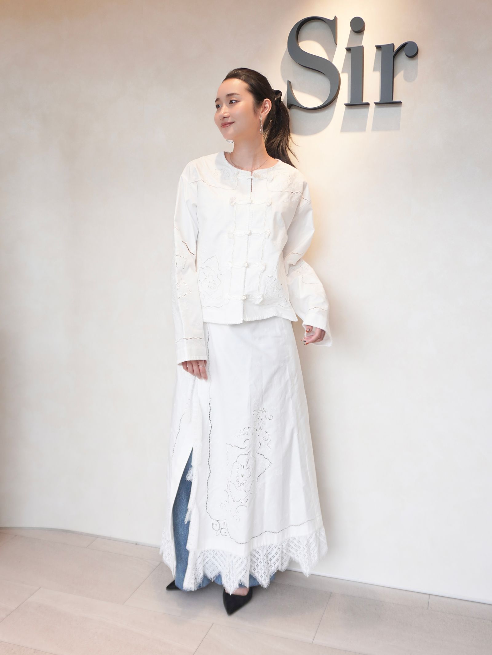 【25AW】VENEZIA LACE SKIRT / ヴェネツィアレーススカート (ホワイト)