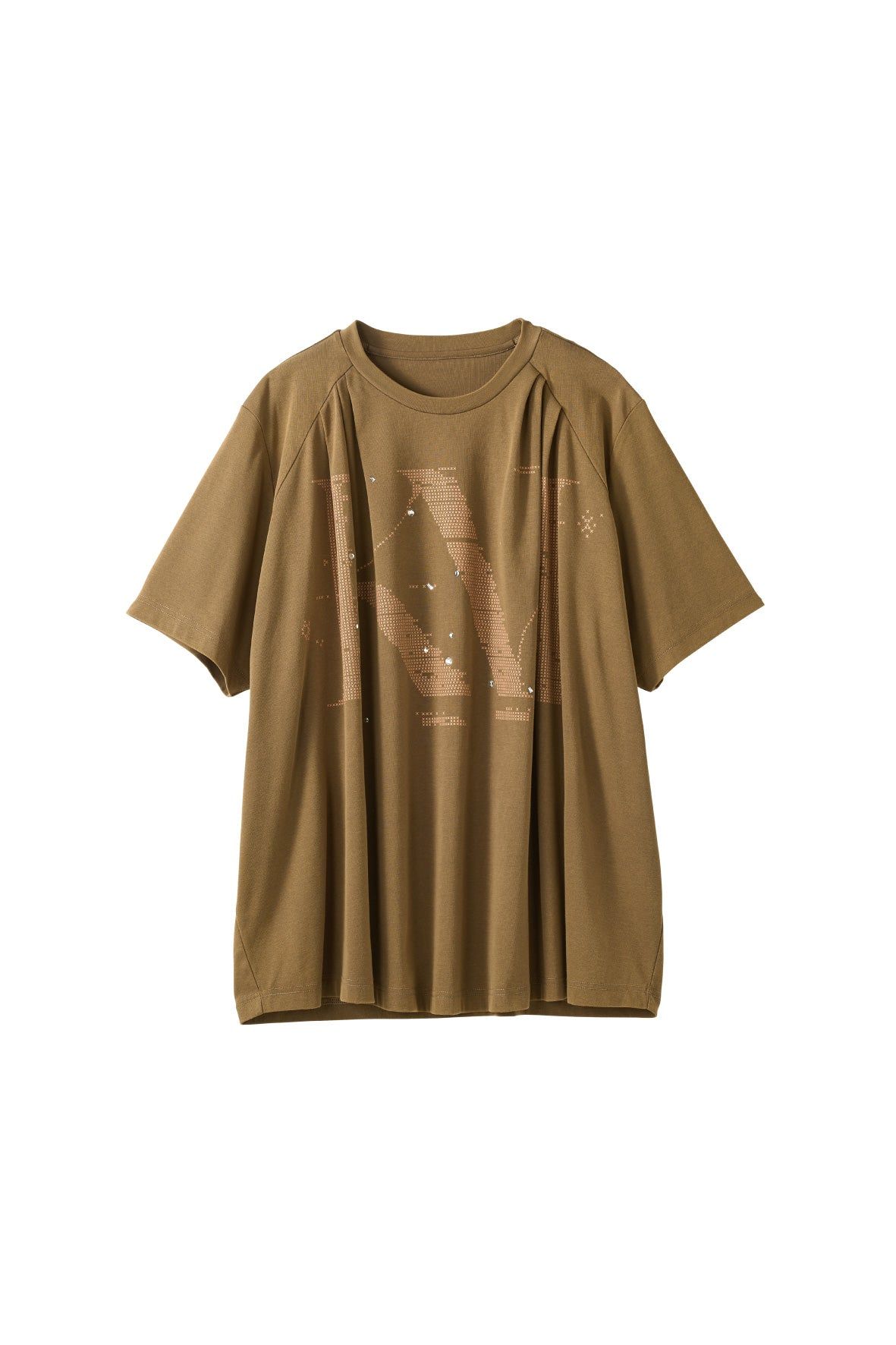 タック オーバーサイズTシャツ (ブラウン) tuck detail oversized tee(unisex) (Brown) /  26SS
