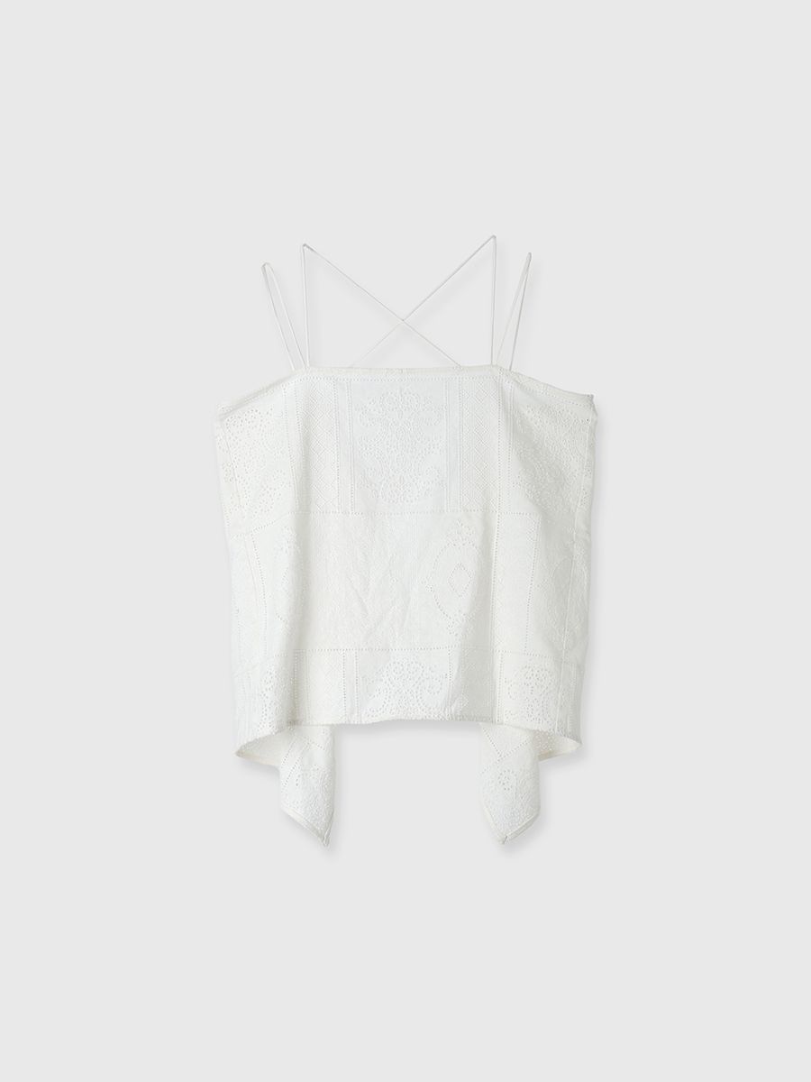 【25SS】CUTWORK LACE CAMI / カットワーク レースキャミソール (ホワイト)