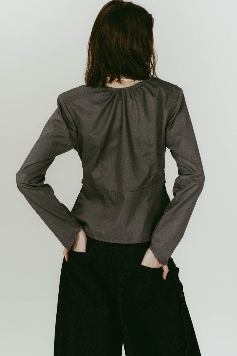 unique feminine blouse (Gray) / ユニークフェミニンブラウス (グレー) / 26SS
