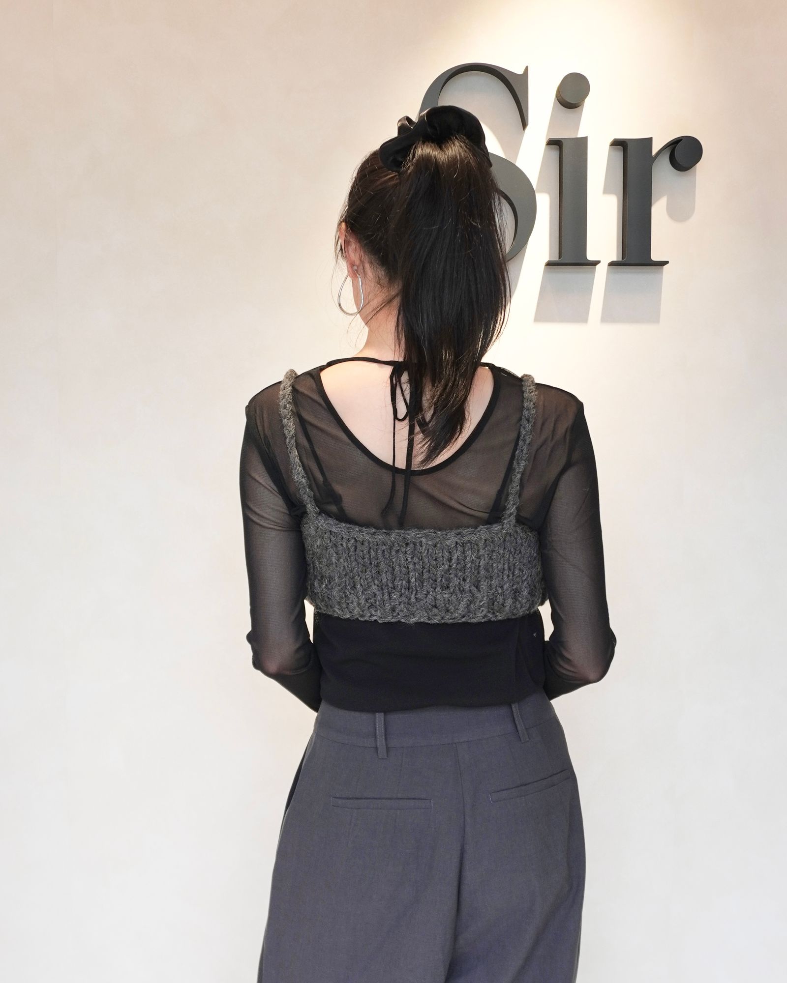 【25AW】Low Gauge Knit Bustier / ローゲージニットビスチェ (グレー)