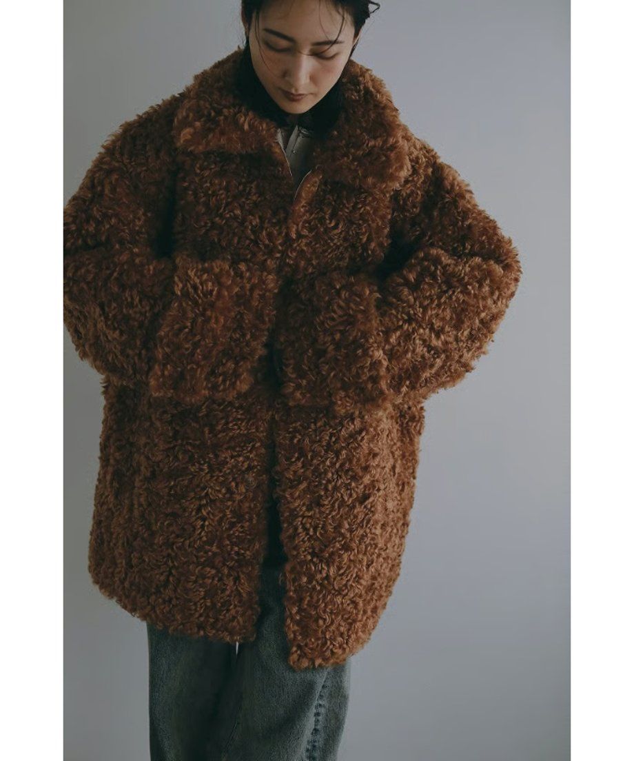 【25AW】Vintage Like Fake Mouton Reversible Coat (テラコッタ) / ヴィンテージライクムートン リバーシブルファーコート / エコファー / フェイクファー